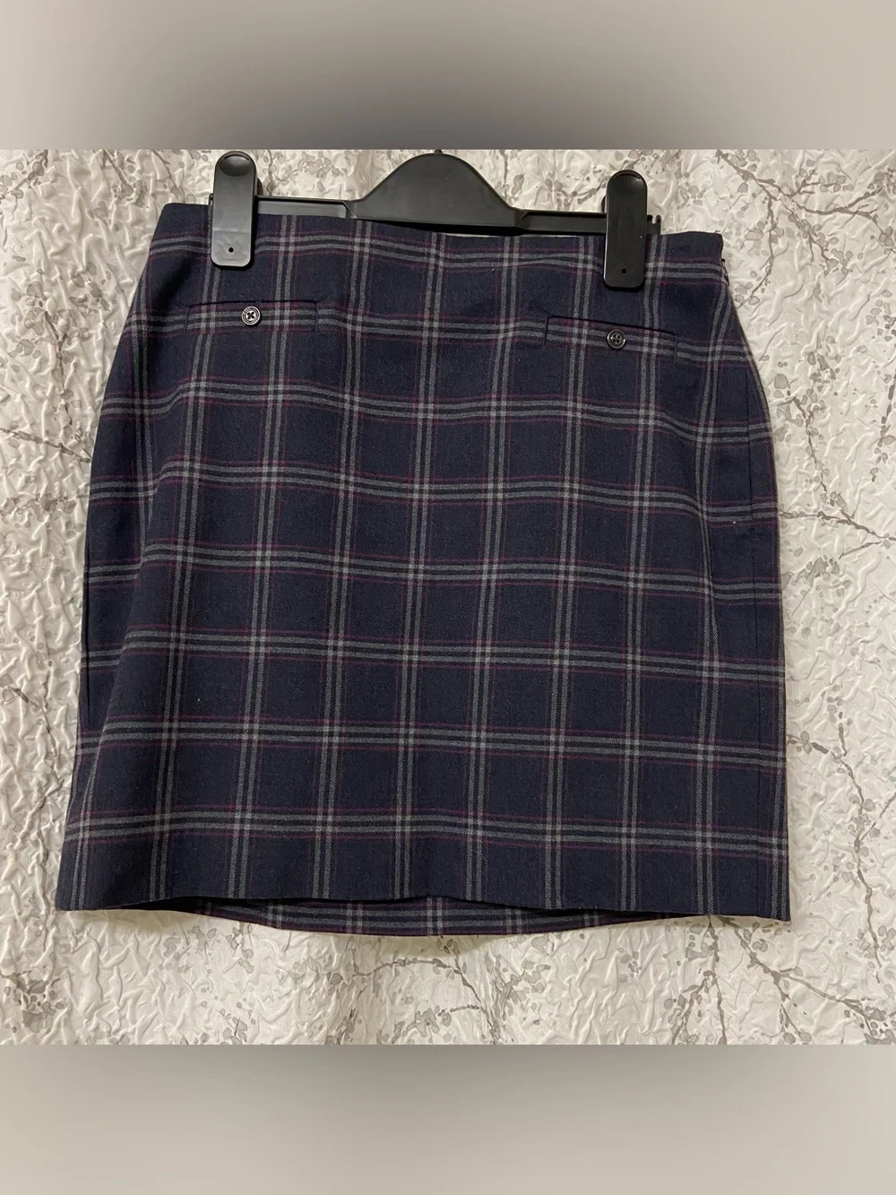 Banana Republic Navy Plaid Mini Skirt Size 0P